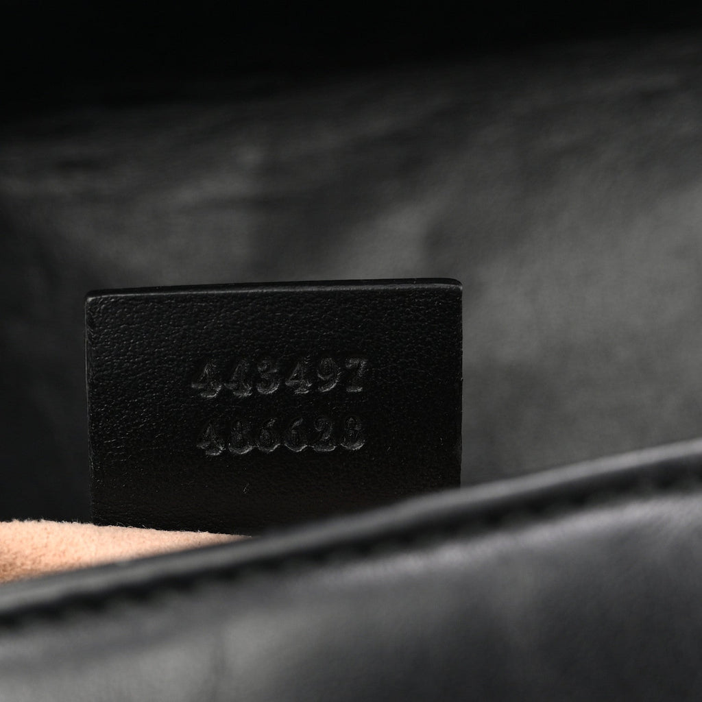 Gucci Calfskin Matelasse Small GG Marmont Shoulder Bag Black