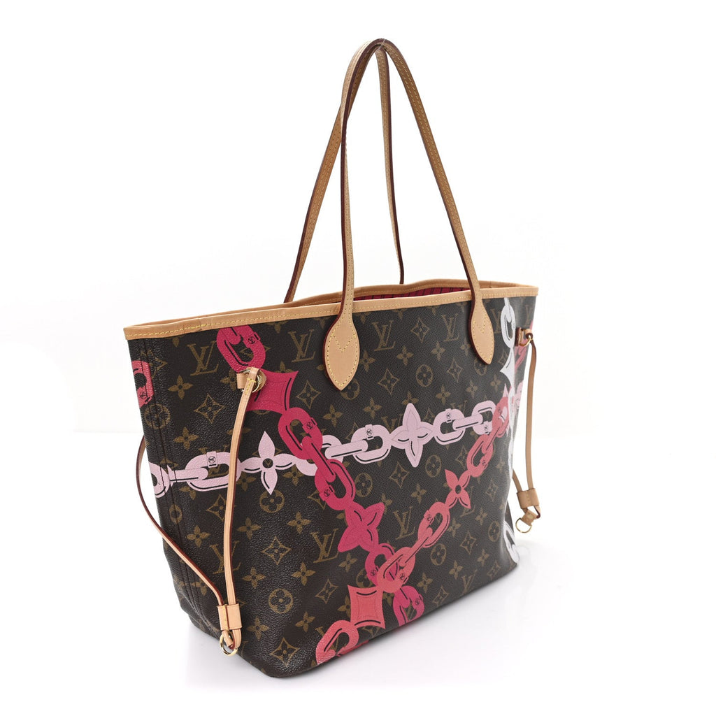 Louis Vuitton Monogram Bay Neverfull MM Rose Ballerine Poppy