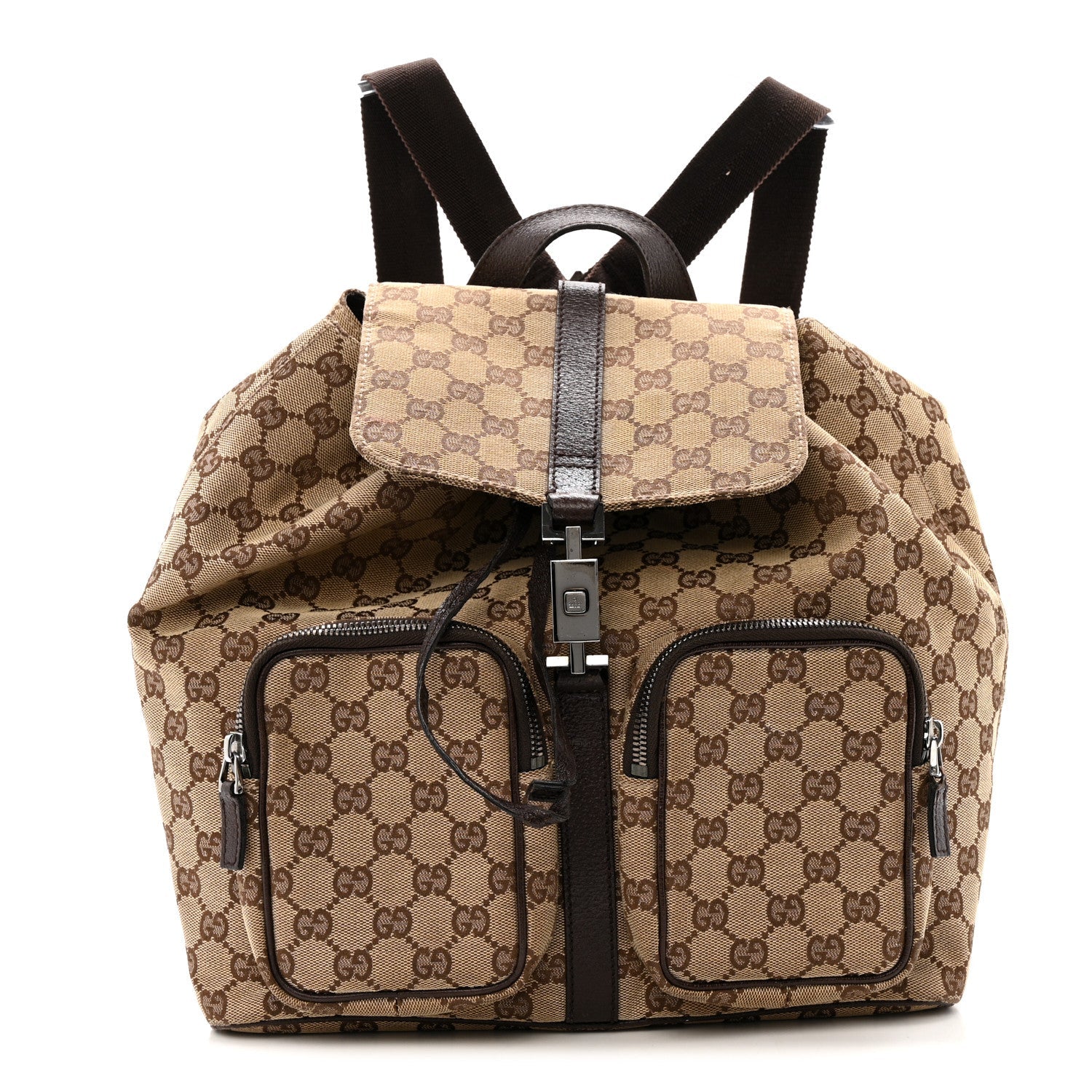 Gucci Monogram Backpack Dark Brown