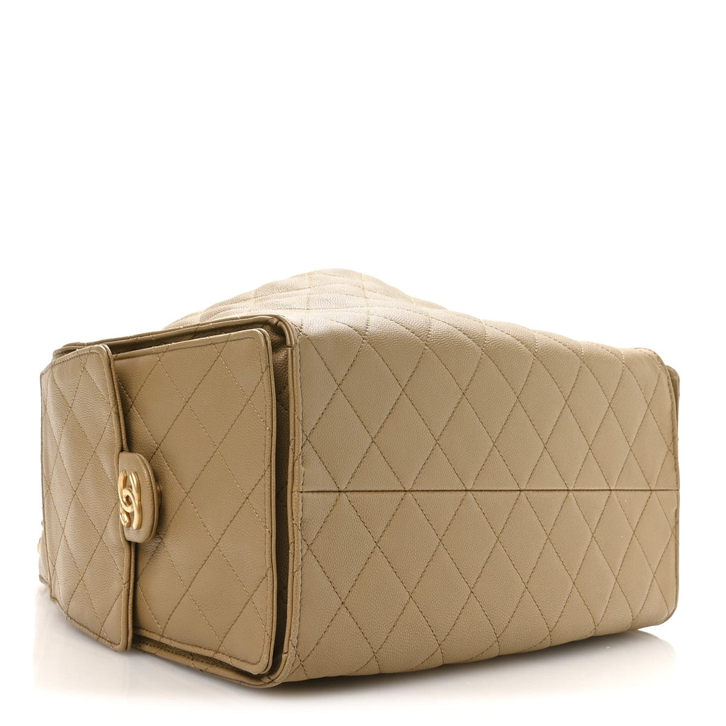 Chanel Caviar Quilted Medium Chanel 25 Handbag Dark Beige