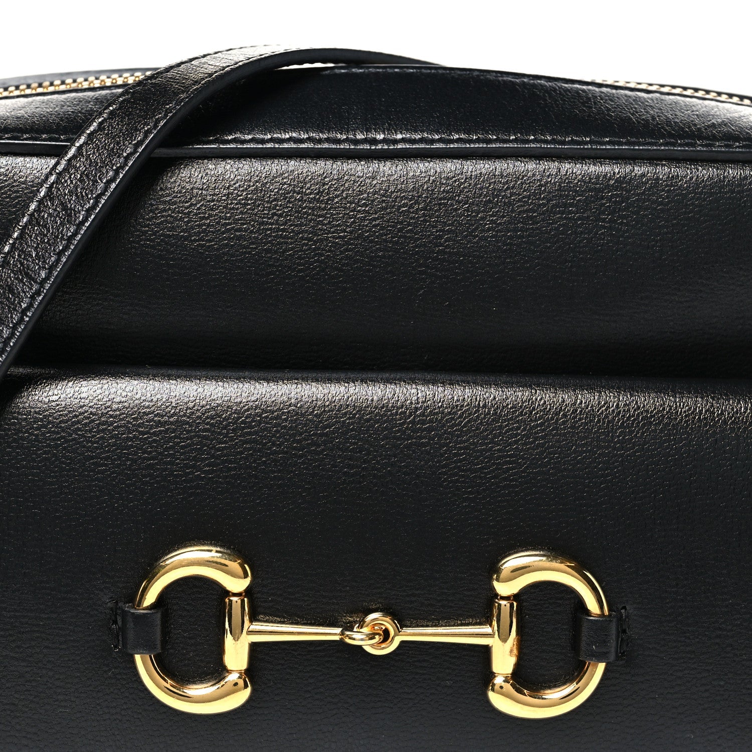 Gucci Textured Calfskin Small Horsebit 1955 Shoulder Bag Black