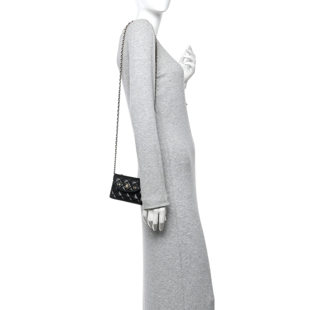 Chanel Caviar Quilted Clutch With Chain Black