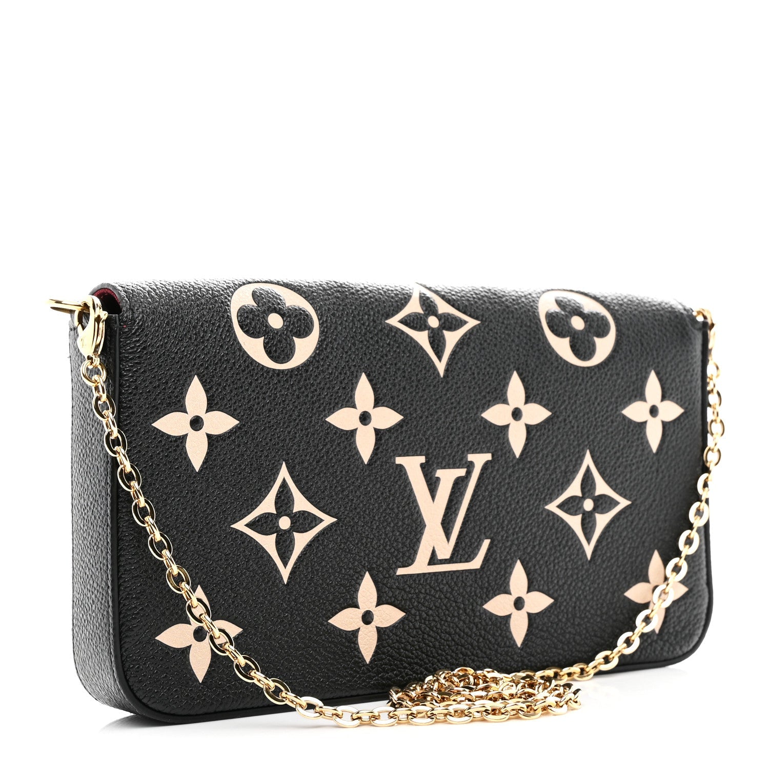 Louis Vuitton Empreinte Monogram Giant Felicie Pochette Black Beige