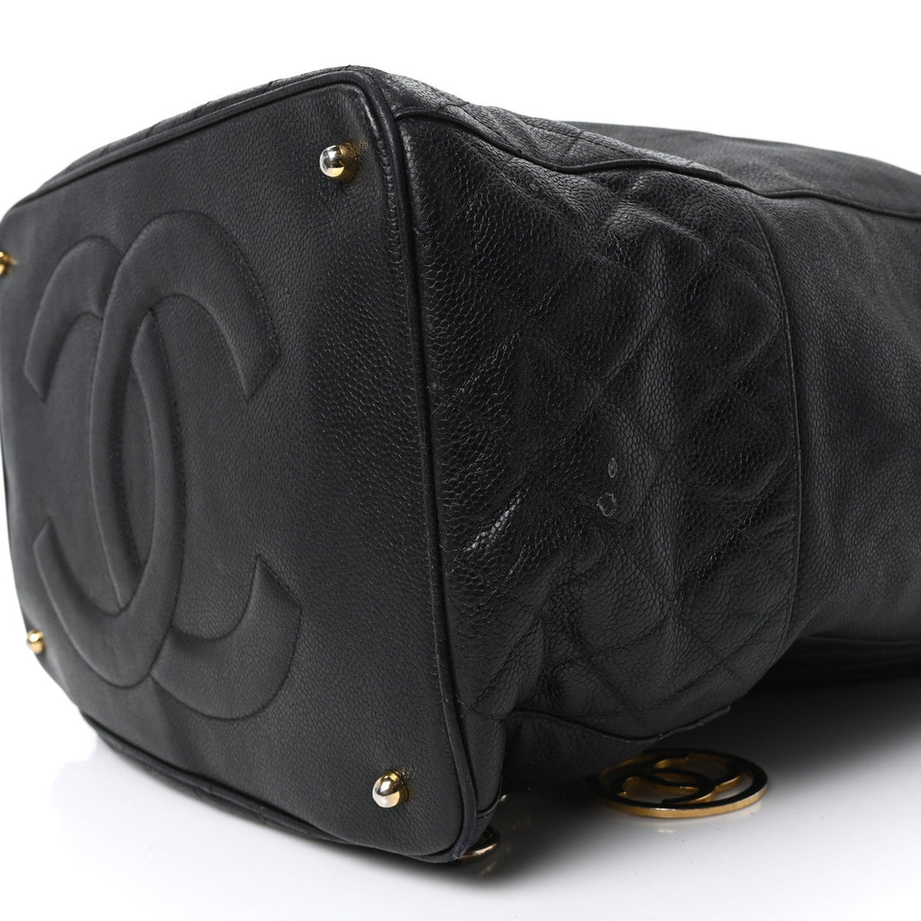 Chanel Caviar Quilted Drawstring Backpack Black