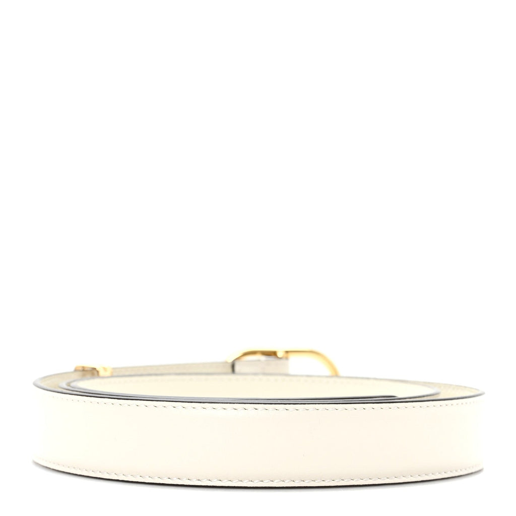 Gucci Plutone Calfskin Round Interlocking G Belt  100 40 Mystic White