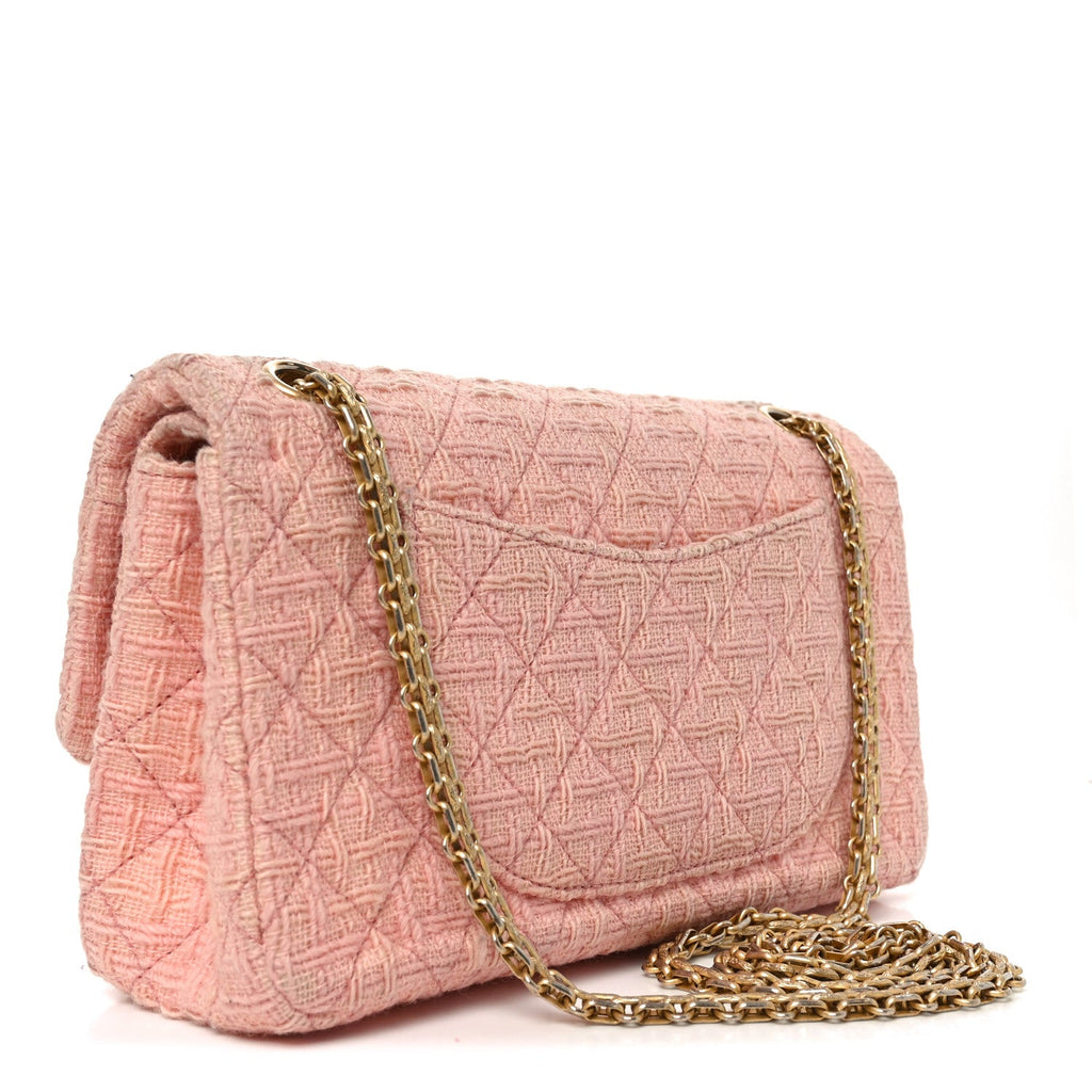 Chanel Wool Tweed Quilted 2.55 Reissue 225 Flap Light Pink