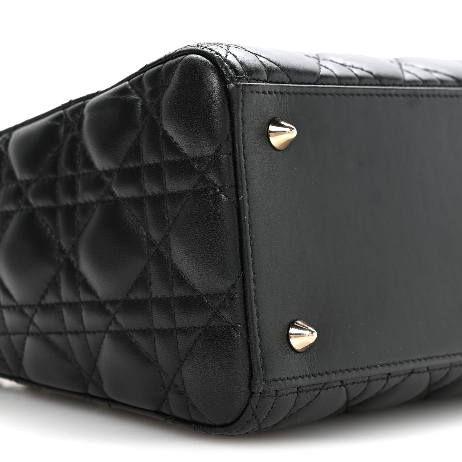Christian Dior Lambskin Cannage Medium Lady Dior Black