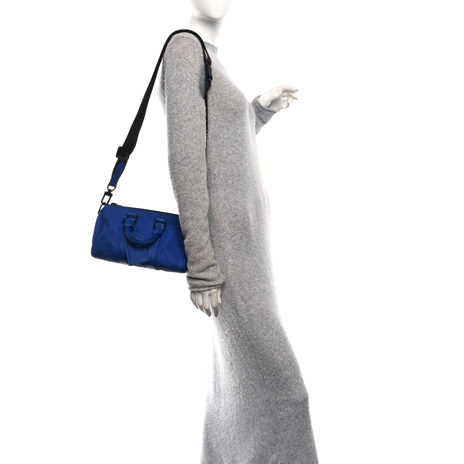 Louis Vuitton Monogram Taurillon Keepall Bandouliere 25 Racing Blue