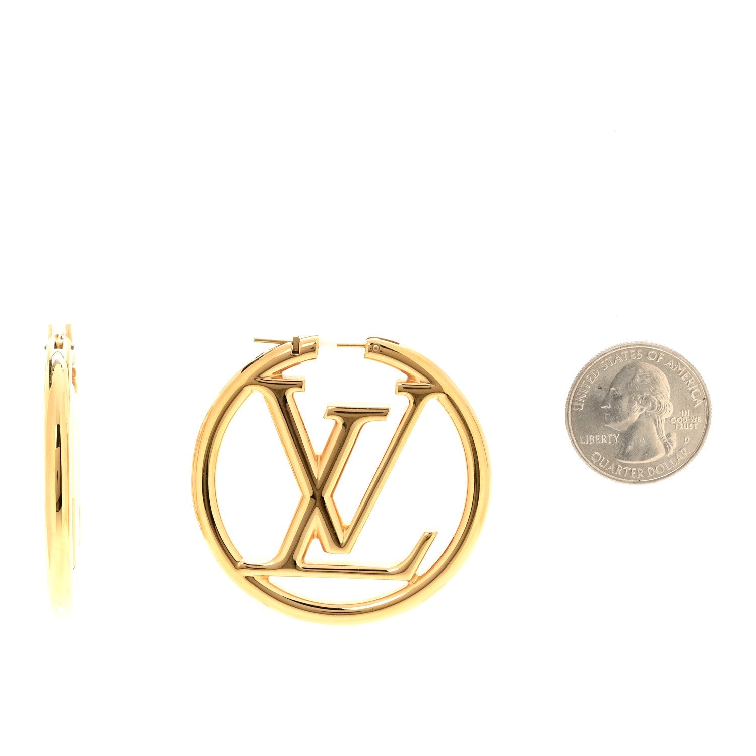 Louis Vuitton Metal Louise Hoop Earrings Gold
