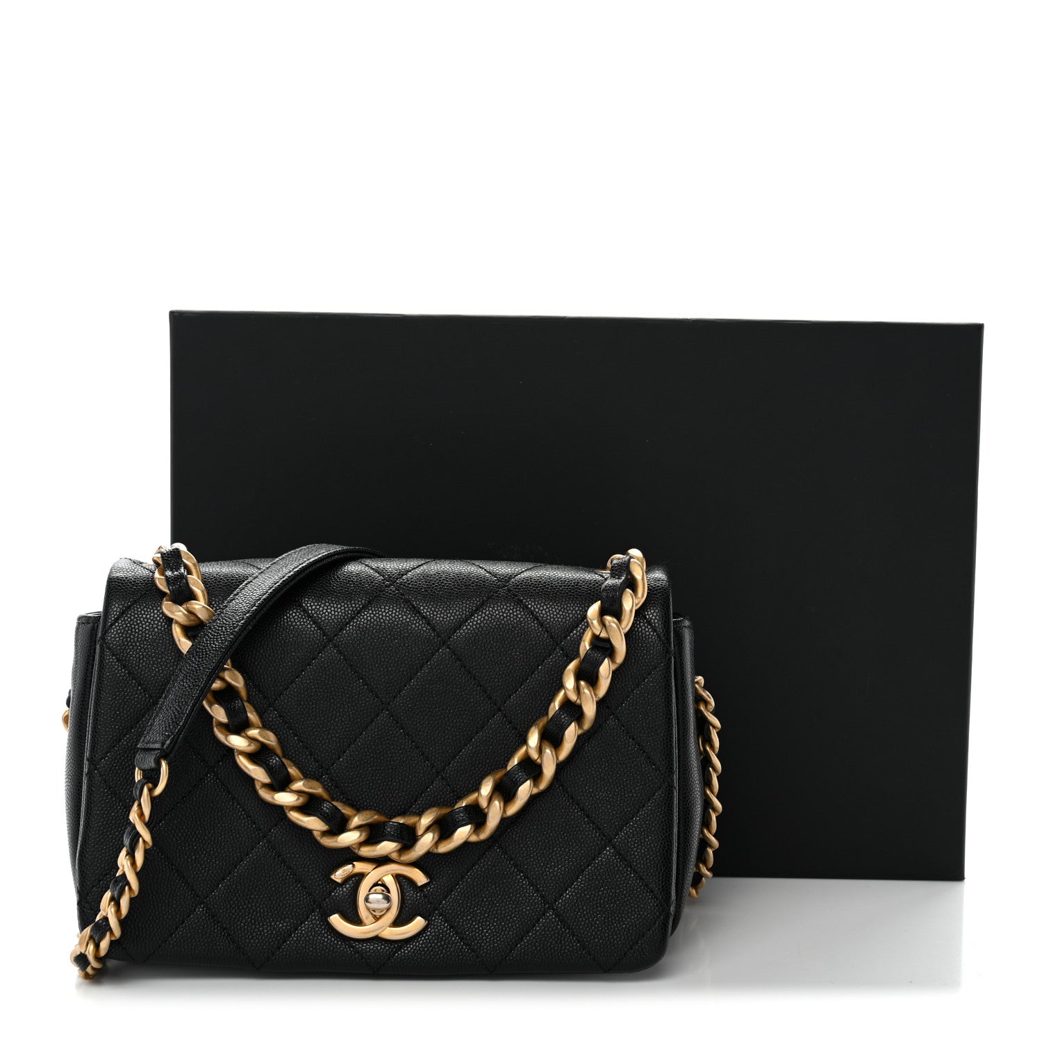 Chanel Caviar Quilted Small Fashion Therapy Flap Bag Black