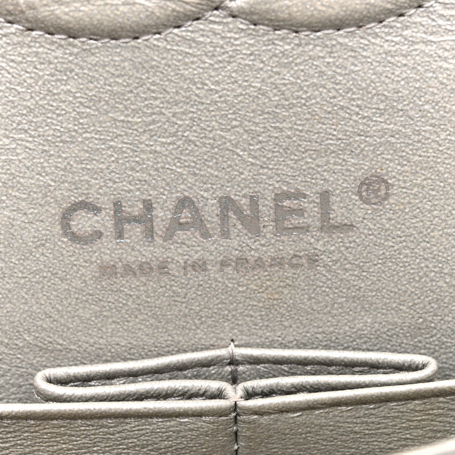 Chanel Metallic Patent Crumpled Calfskin Chevron Quilted Medium Double Flap Silver