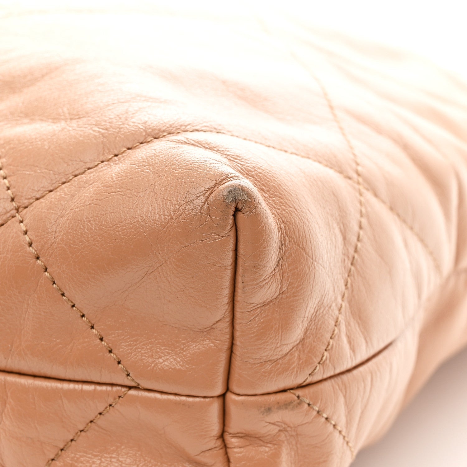 Chanel Shiny Calfskin Quilted Small Chanel 22 Beige