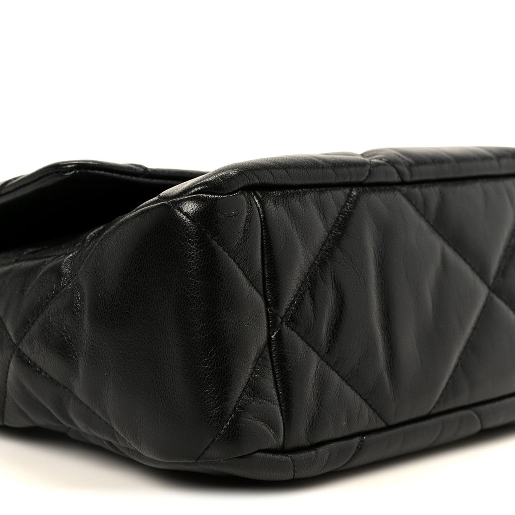 Chanel Goatskin Quilted Large Chanel 19 Flap Black