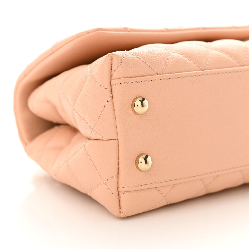 Chanel Caviar Quilted Mini Coco Handle Flap Light Pink