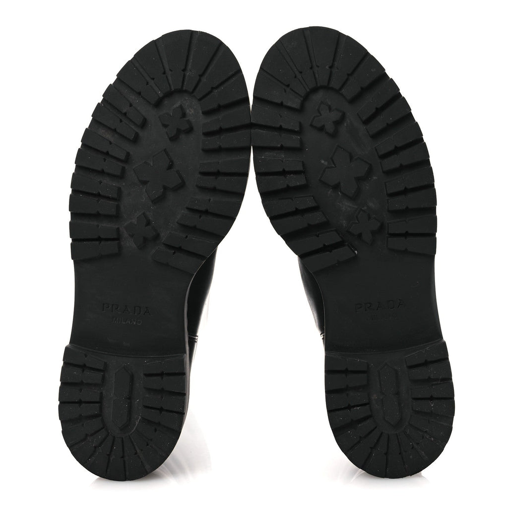Prada Vitello Shearling Winter 2 Boots 39.5 Black