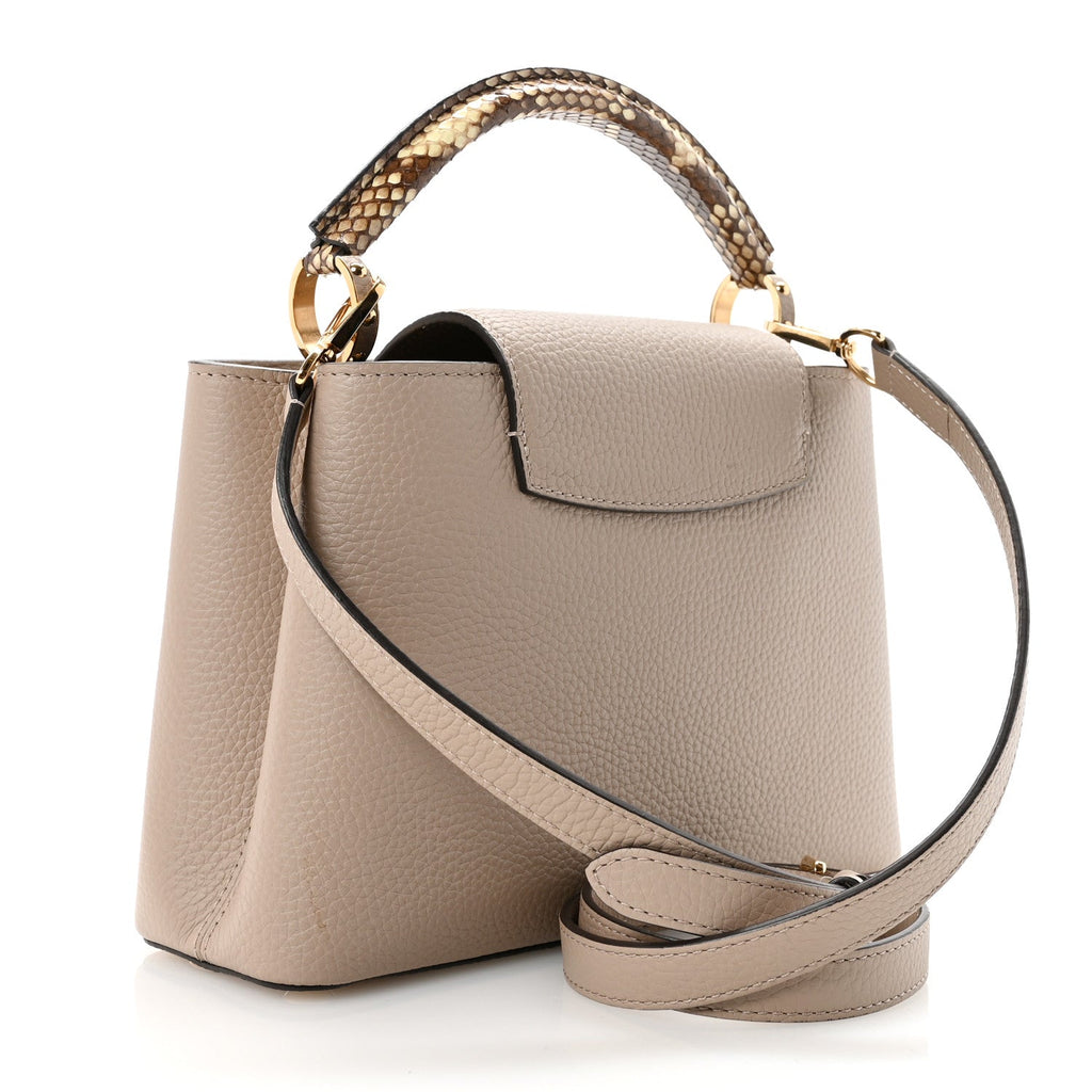 Louis Vuitton Taurillon Snakeskin Capucines BB Galet