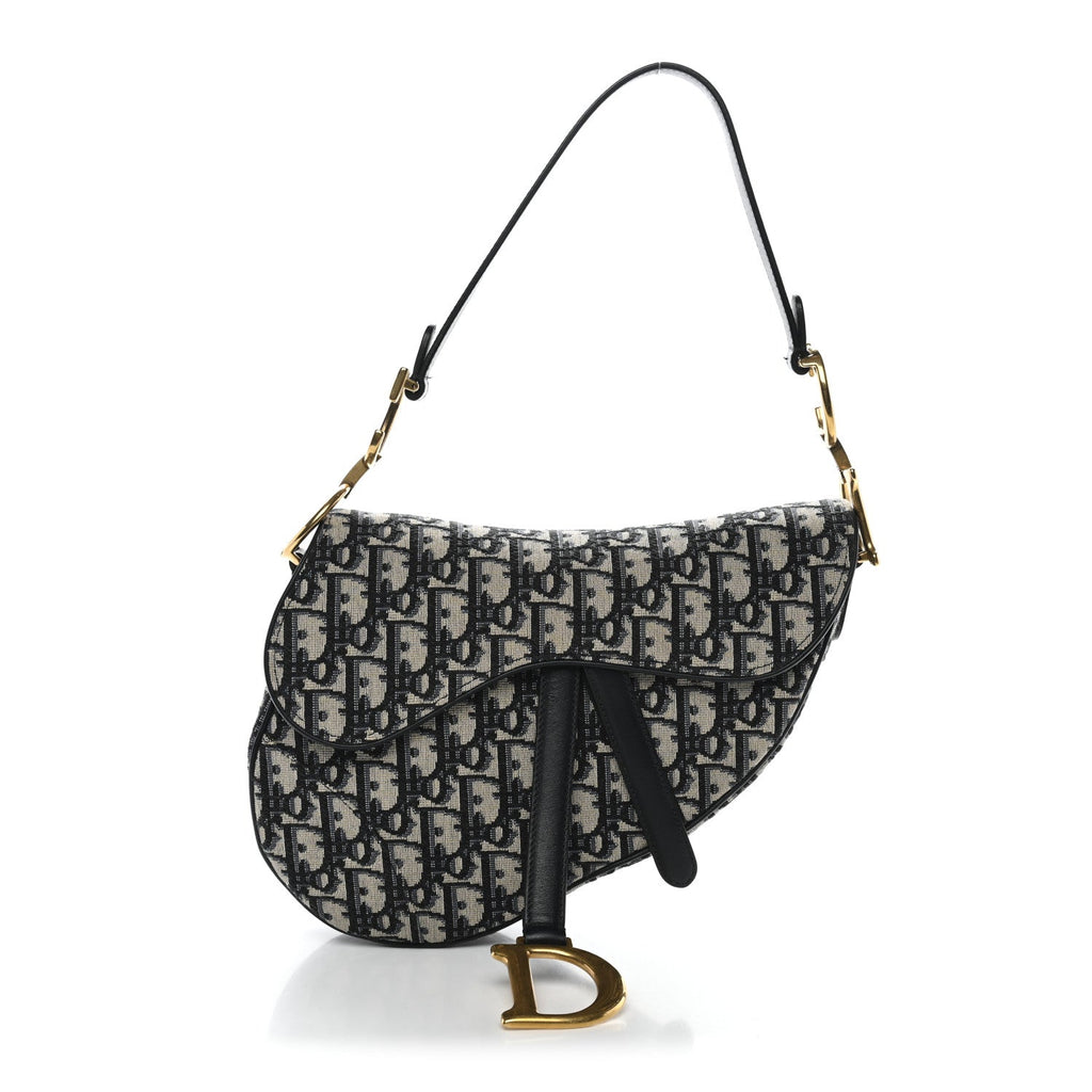 Christian Dior Oblique Saddle Bag Blue