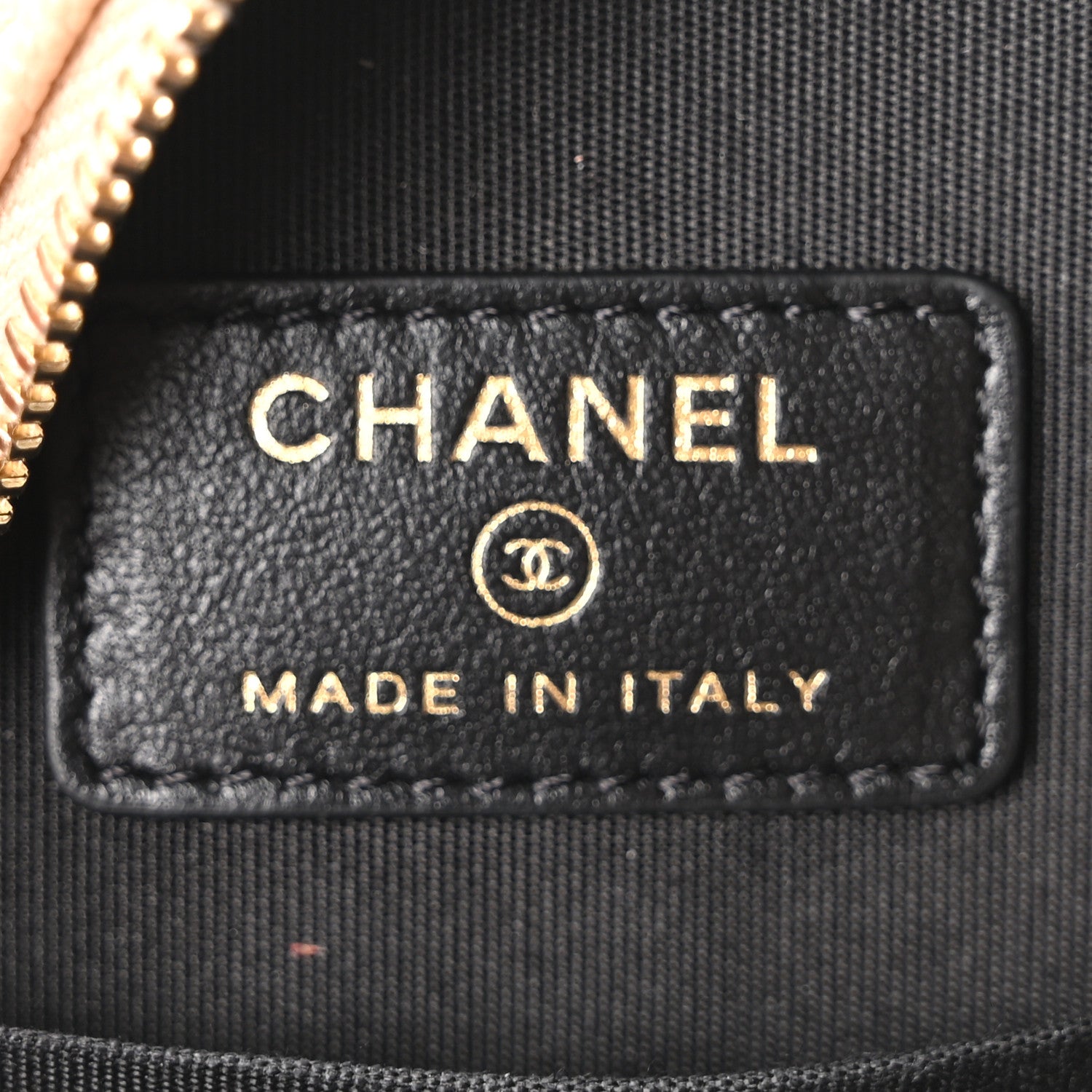 Chanel Caviar Quilted Round Filigree Crossbody Beige Black