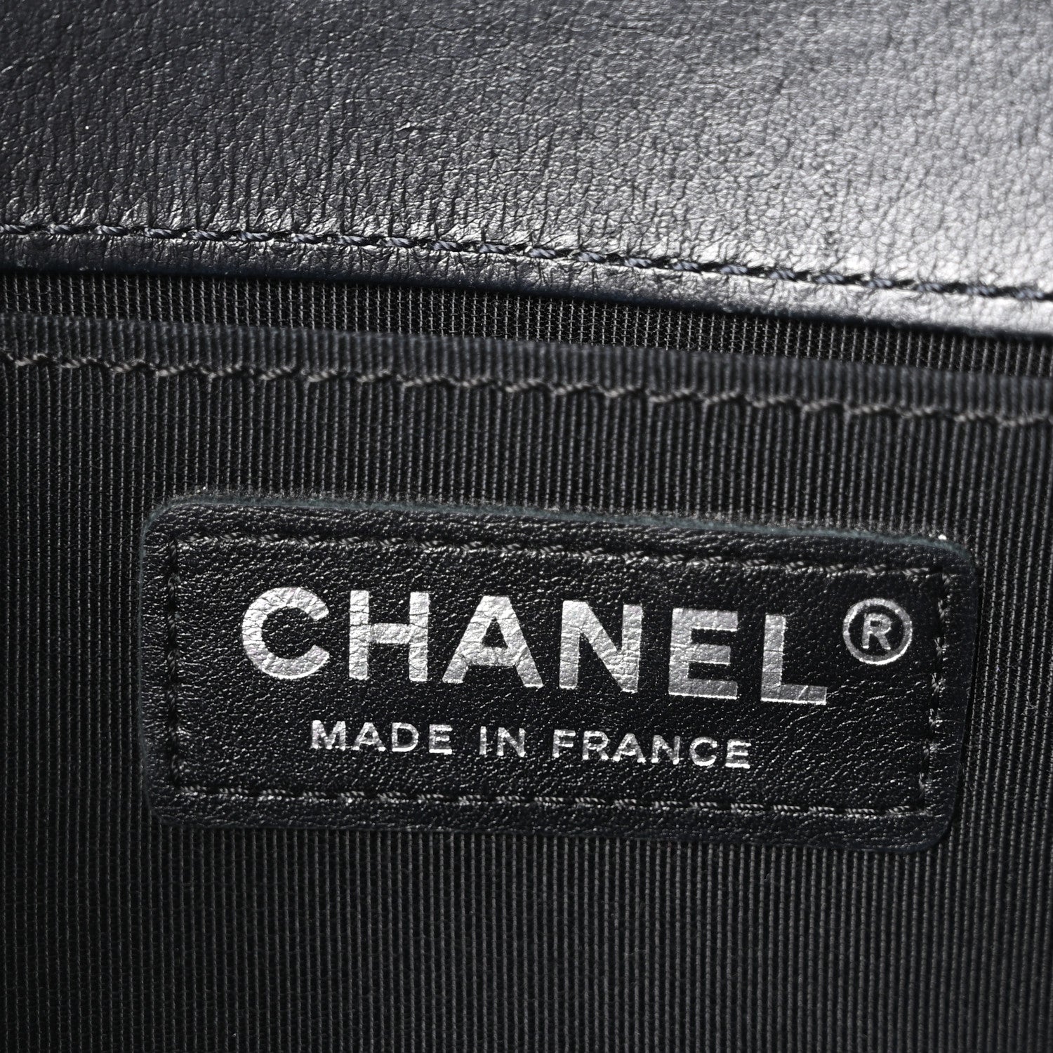 Chanel Calfskin Perforated Chevron Quilted Small Boy Flap Black