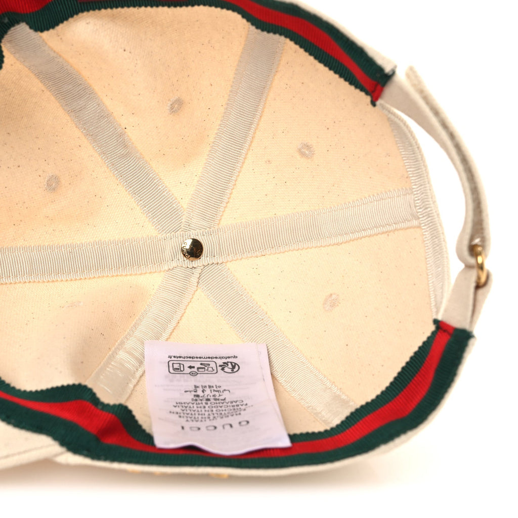 Gucci Cotton Logo Baseball Hat M Beige