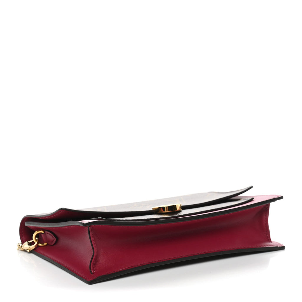 Louis Vuitton Monogram Flore Chain Wallet Fuchsia