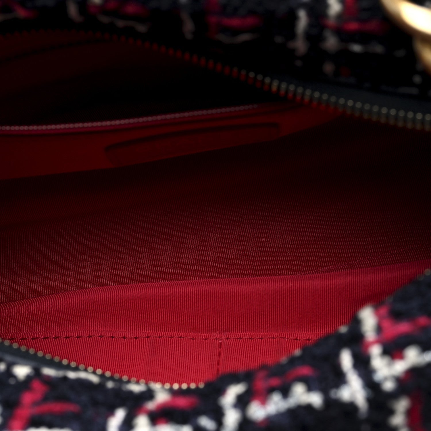 Chanel Tweed Calfskin Signe Hobo Navy Multicolor