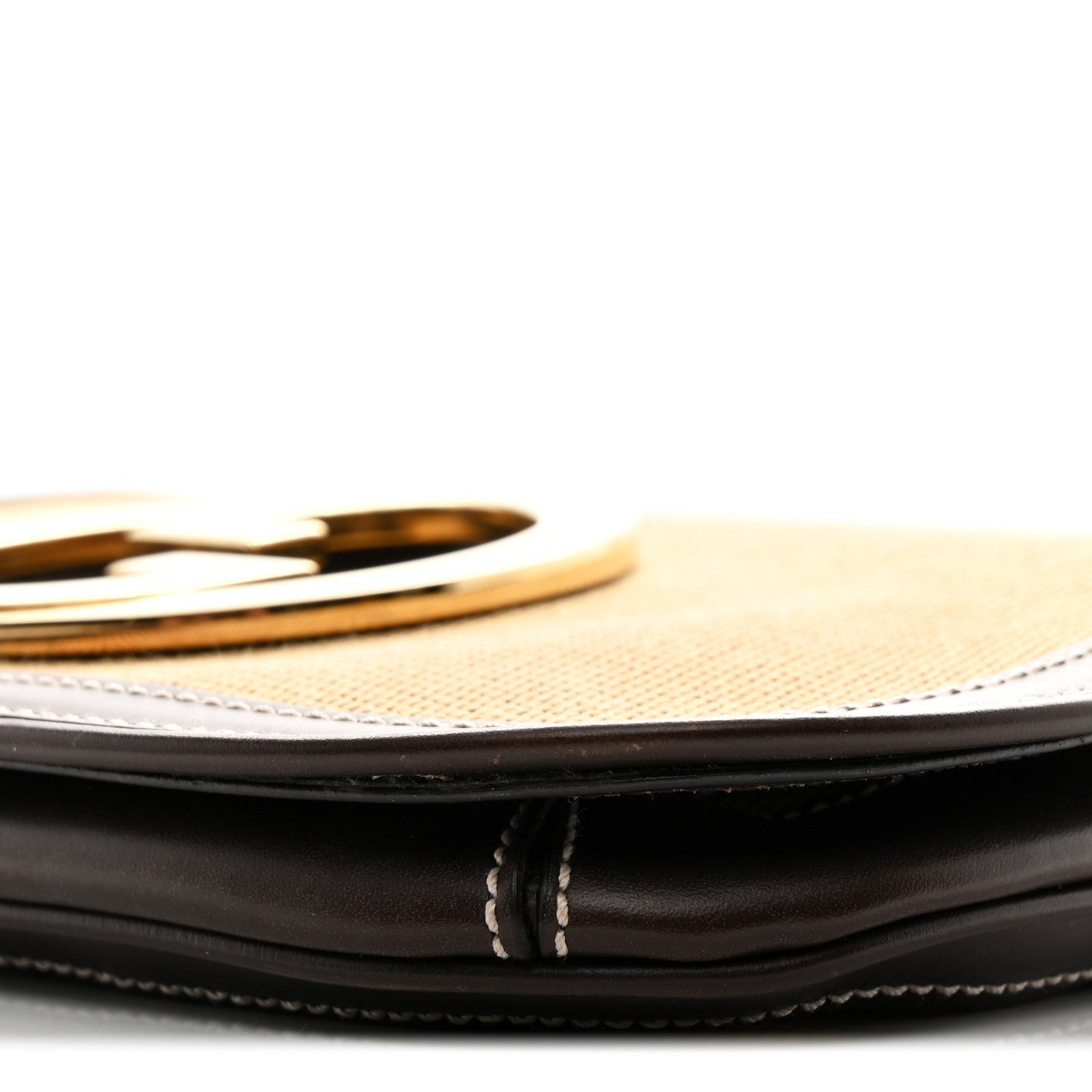 Gucci Canvas Dollar Calfskin Blondie Chain Shoulder Flap Bag Brown