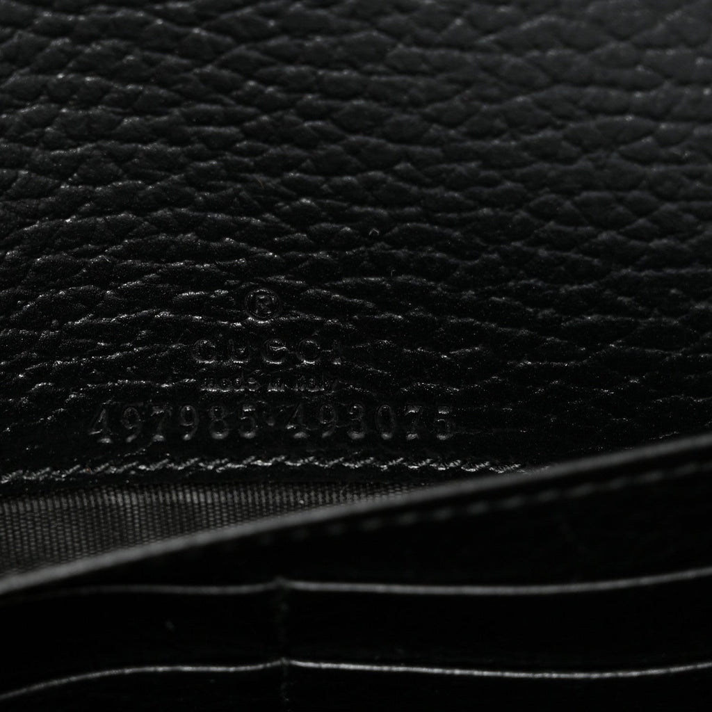 Gucci Calfskin Mini GG Marmont Chain Wallet Black