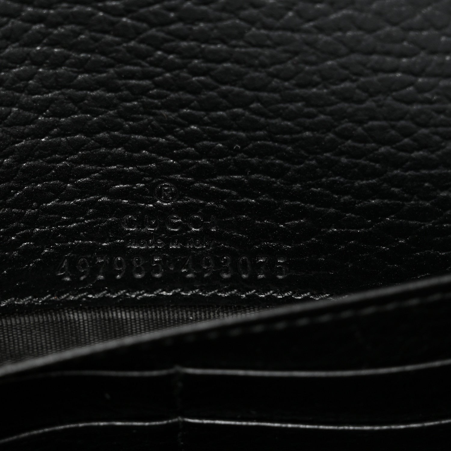 Gucci Calfskin Mini GG Marmont Chain Wallet Black