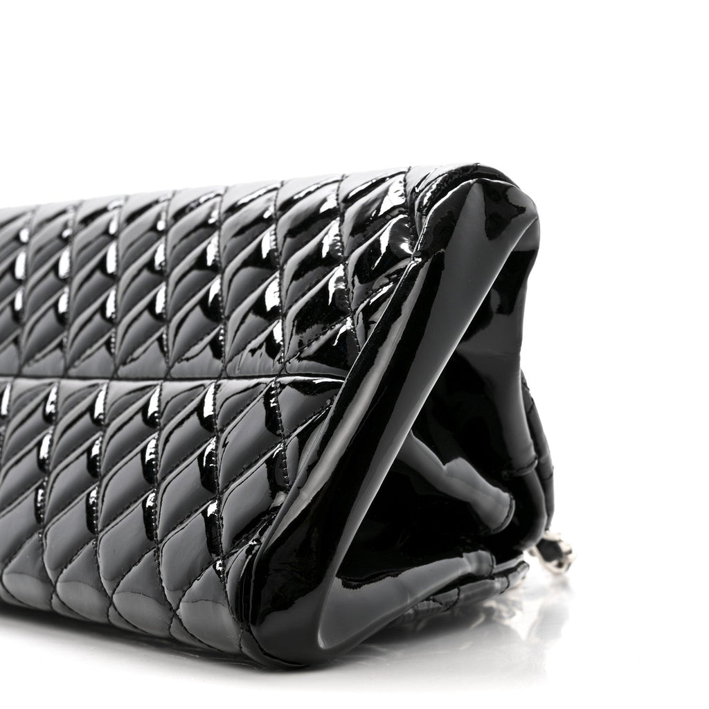 Chanel Patent Quilted Medium Just Mademoiselle Black