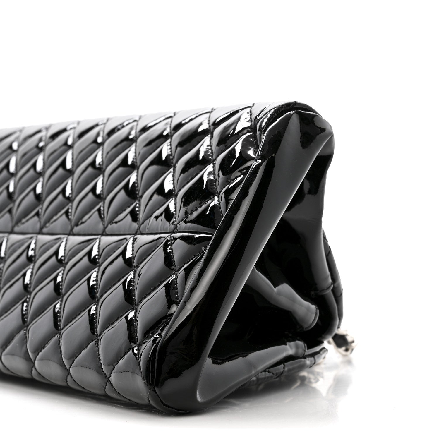 Chanel Patent Quilted Medium Just Mademoiselle Black