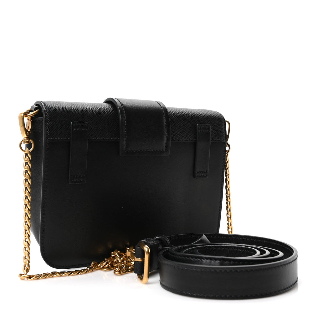 Prada Saffiano City Calf Cahier Belt Bag Black