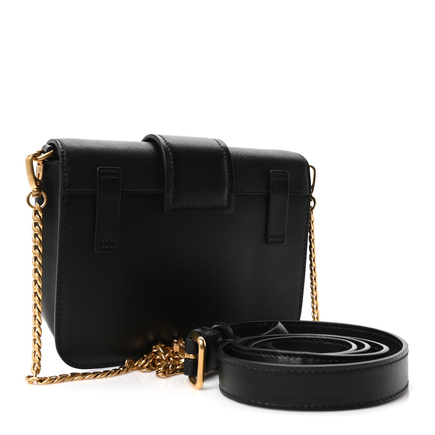 Prada Saffiano City Calf Cahier Belt Bag Black