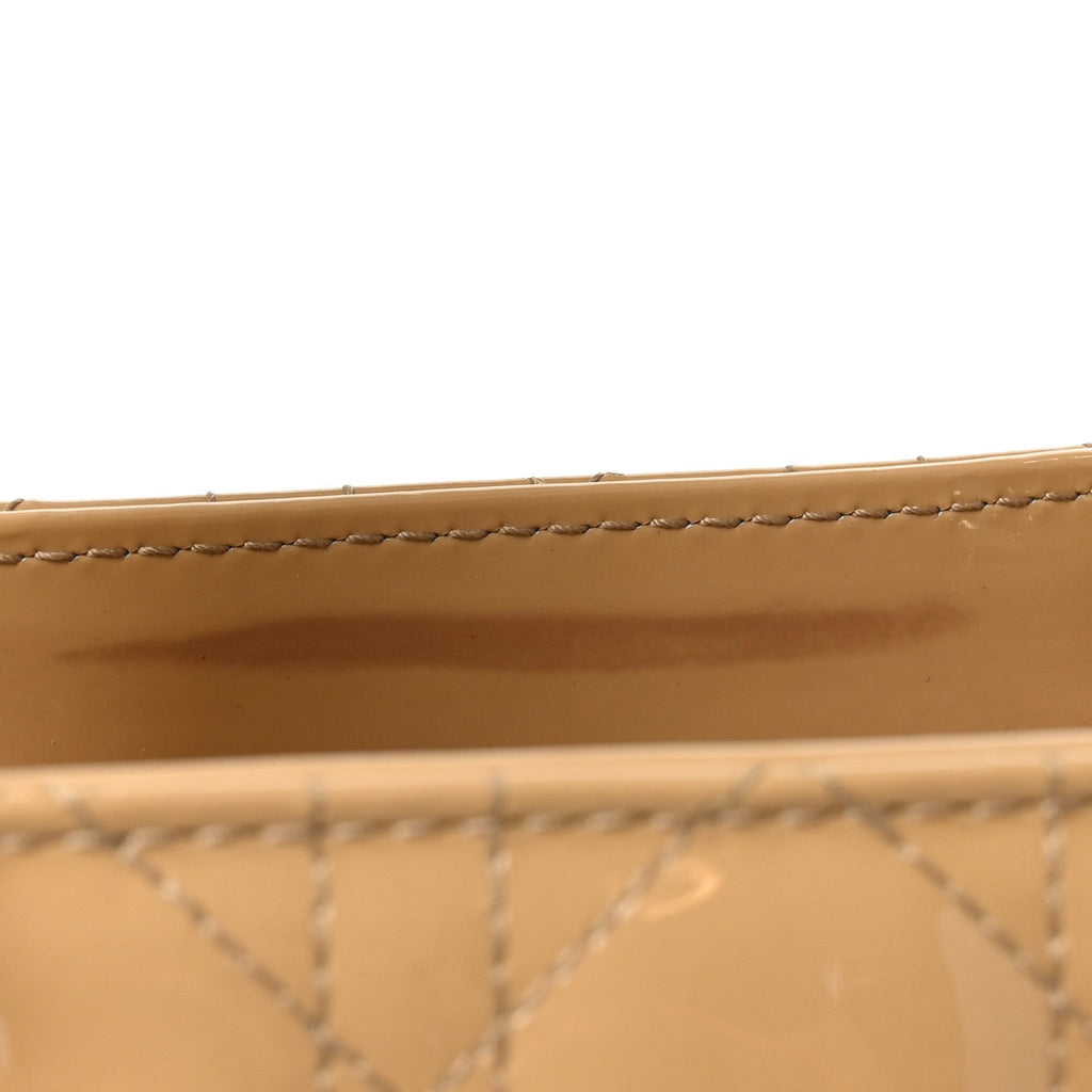 Christian Dior Patent Cannage Large Lady Dior Beige