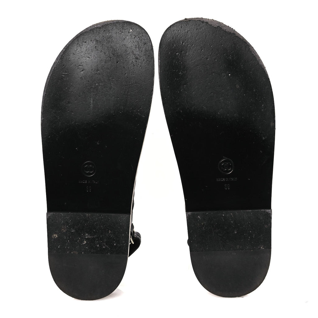 Lambskin Velcro Dad Sandals 39 Black