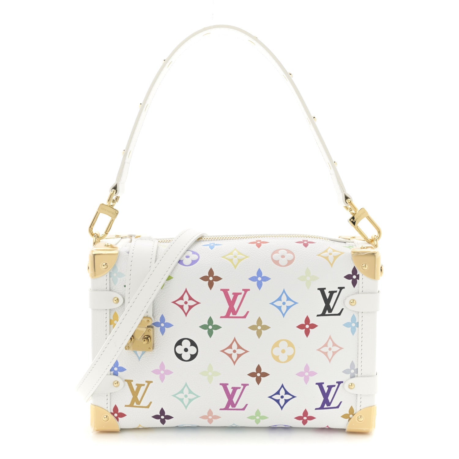 Louis Vuitton LV x TM Cowhide Monogram Multicolor Side Trunk MM White