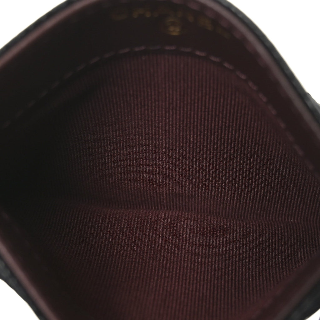 Caviar Quilted Card Holder Black