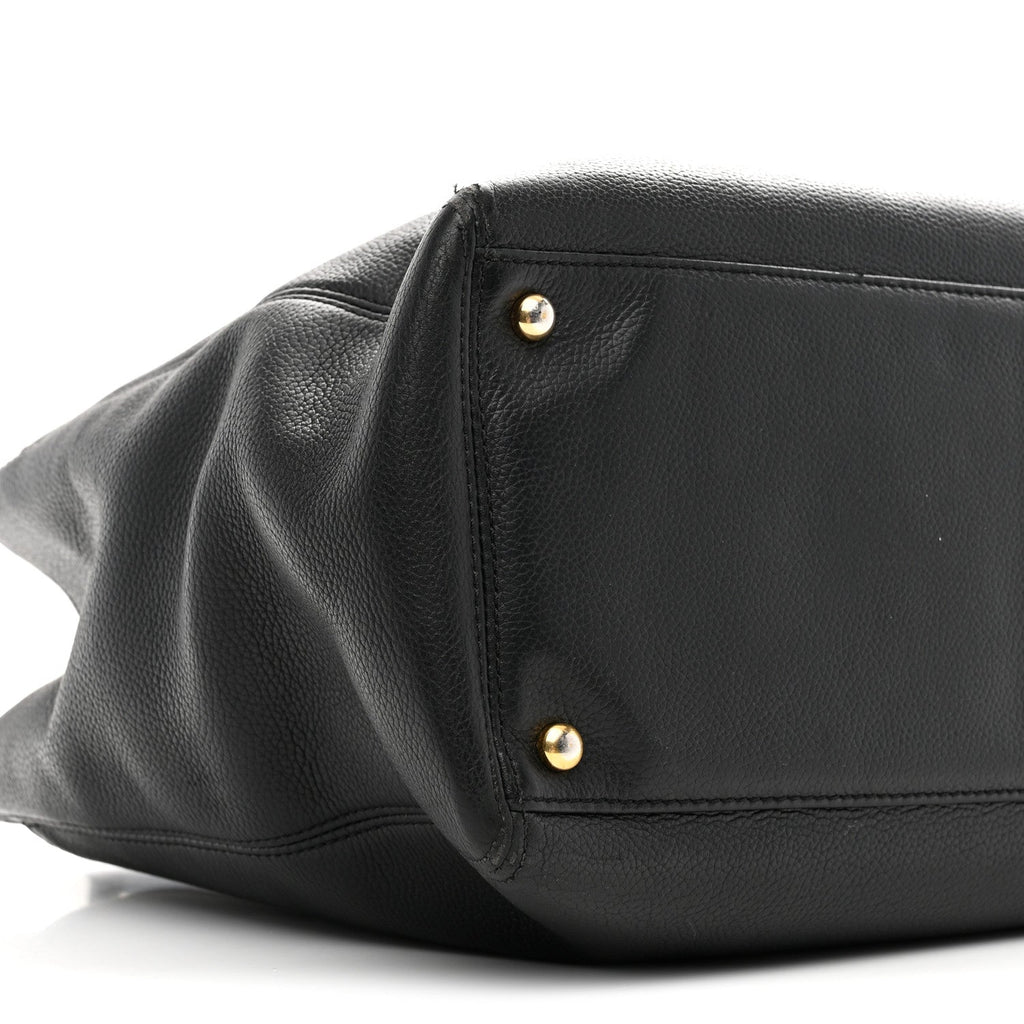 Chanel Calfskin Cerf Executive Shopper Tote Black