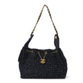 Chanel Tweed Quilted Small Chanel 25 Handbag Blue