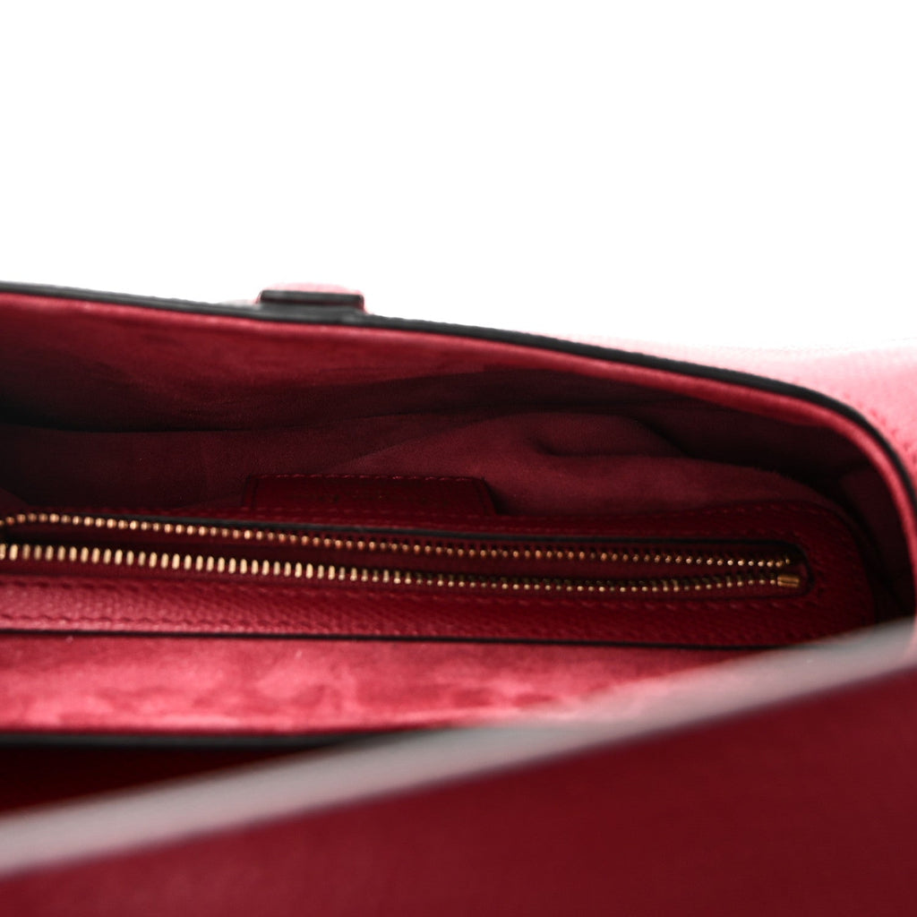 Christian Dior Grained Calfskin Saddle Bag Red