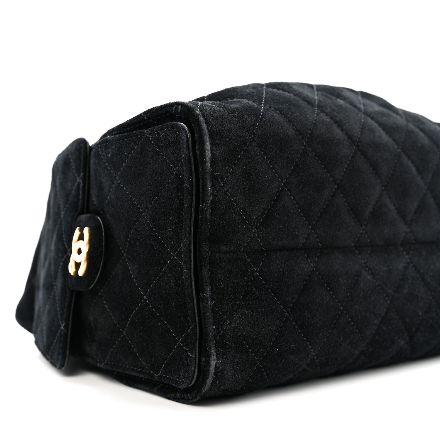 Chanel Suede Quilted Small Chanel 25 Handbag Black