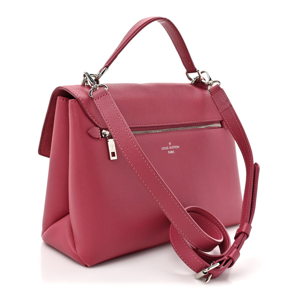 Louis Vuitton Soft Calfskin My Lockme Top Handle Lie De Vin Oxford Greige
