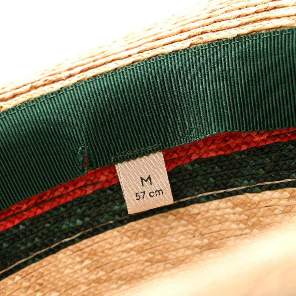 Gucci Abaca Straw Web Fedora Hat M