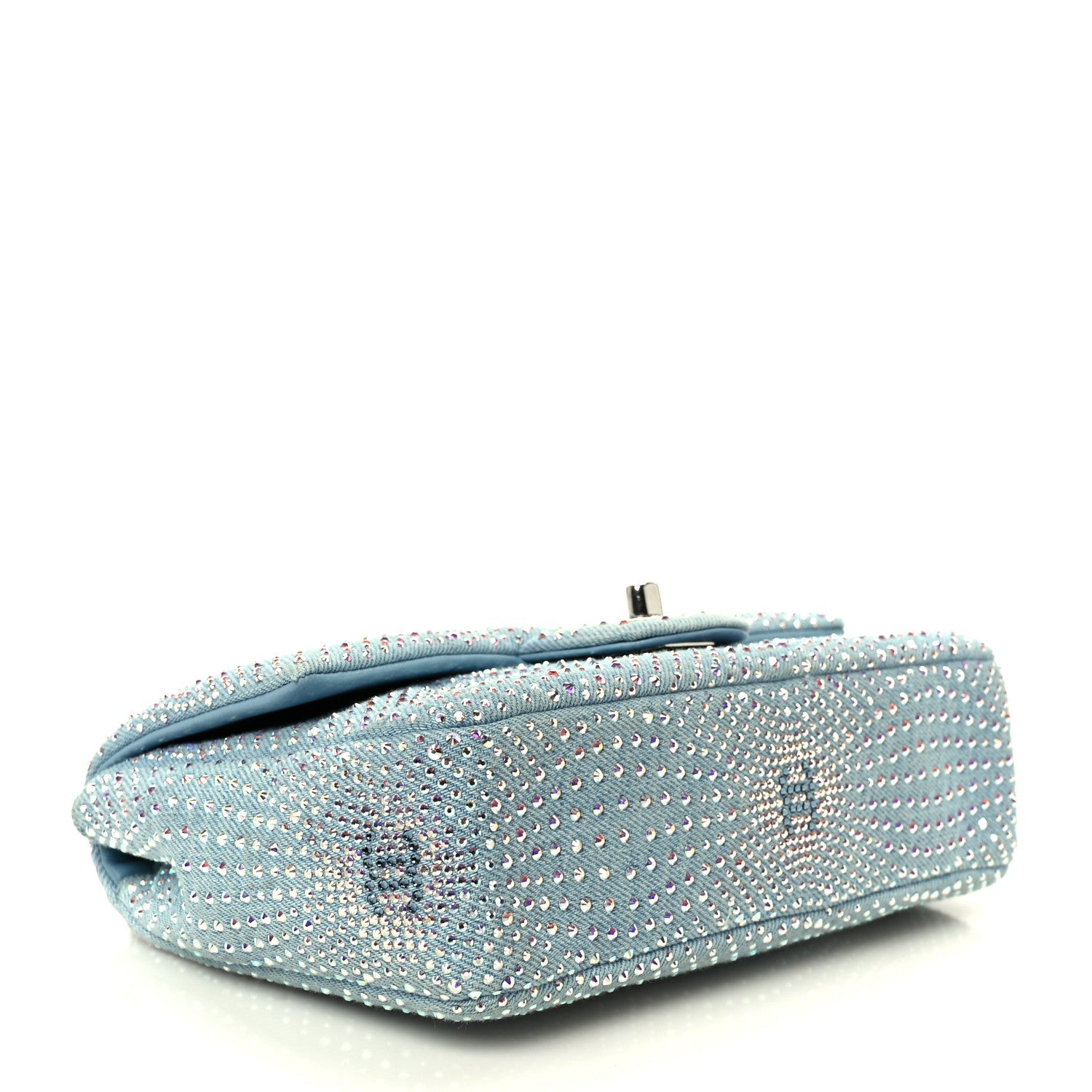 Chanel Denim Strass Evening Flap Bag Blue