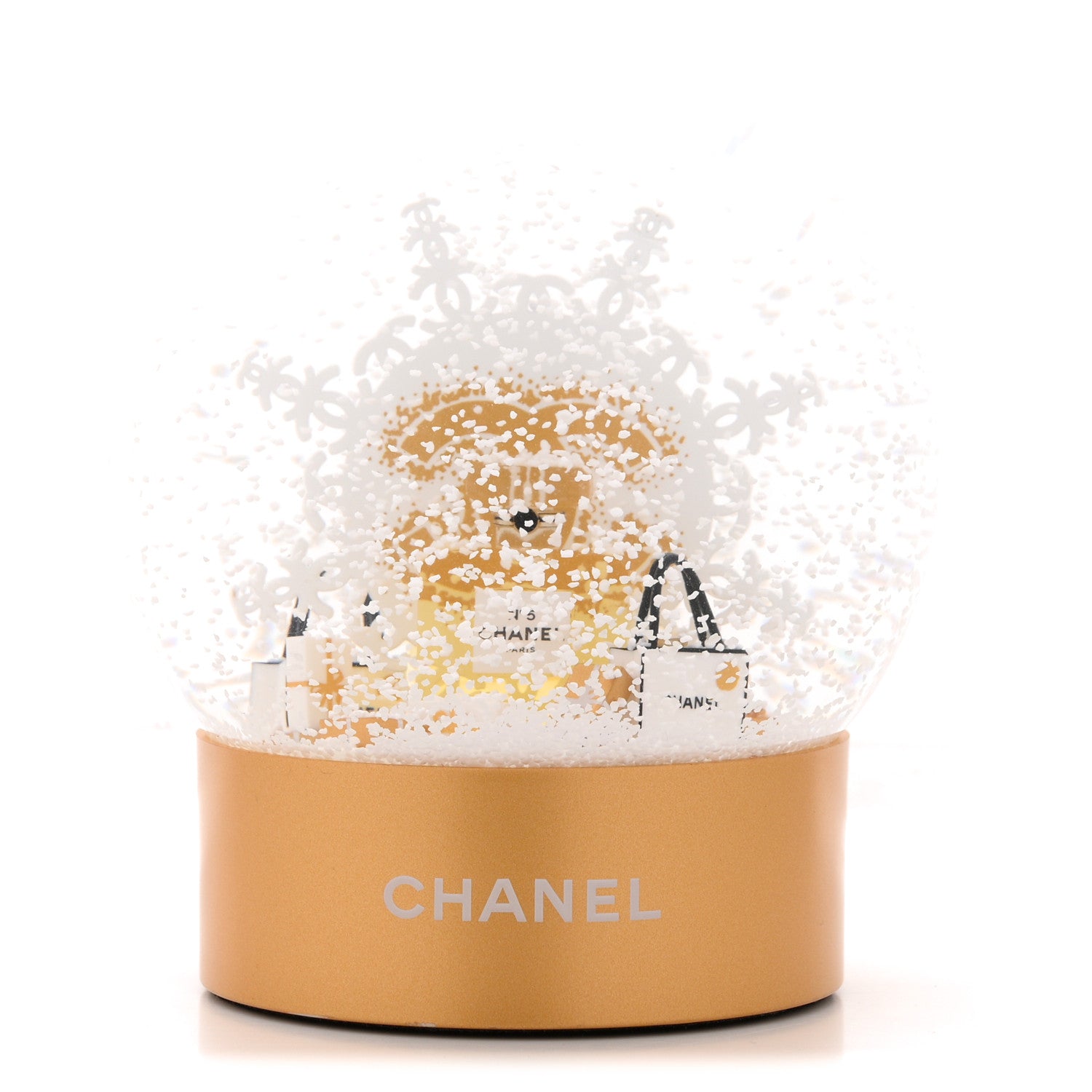 Glass N°5 Perfume Bottle Snow Globe