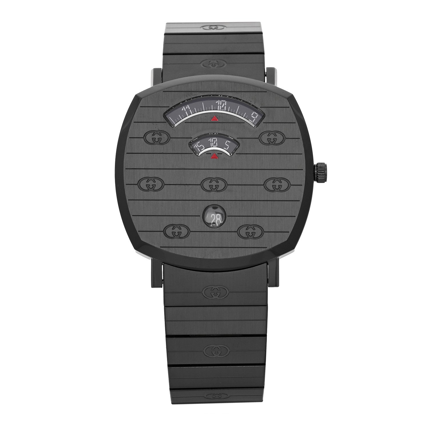 Gucci PVD Stainless Steel 38mm Grip Quartz Watch Black