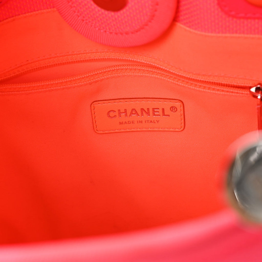 Chanel Canvas Mini Deauville Tote Pink Orange