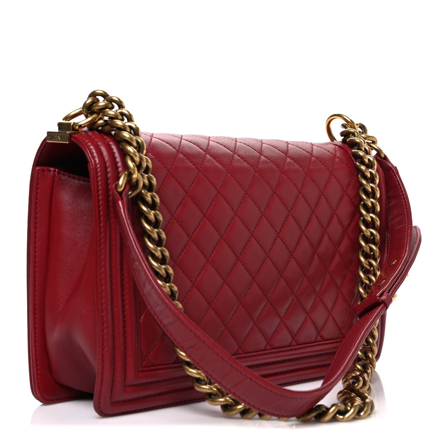 Chanel Lambskin Quilted New Medium Boy Flap Red