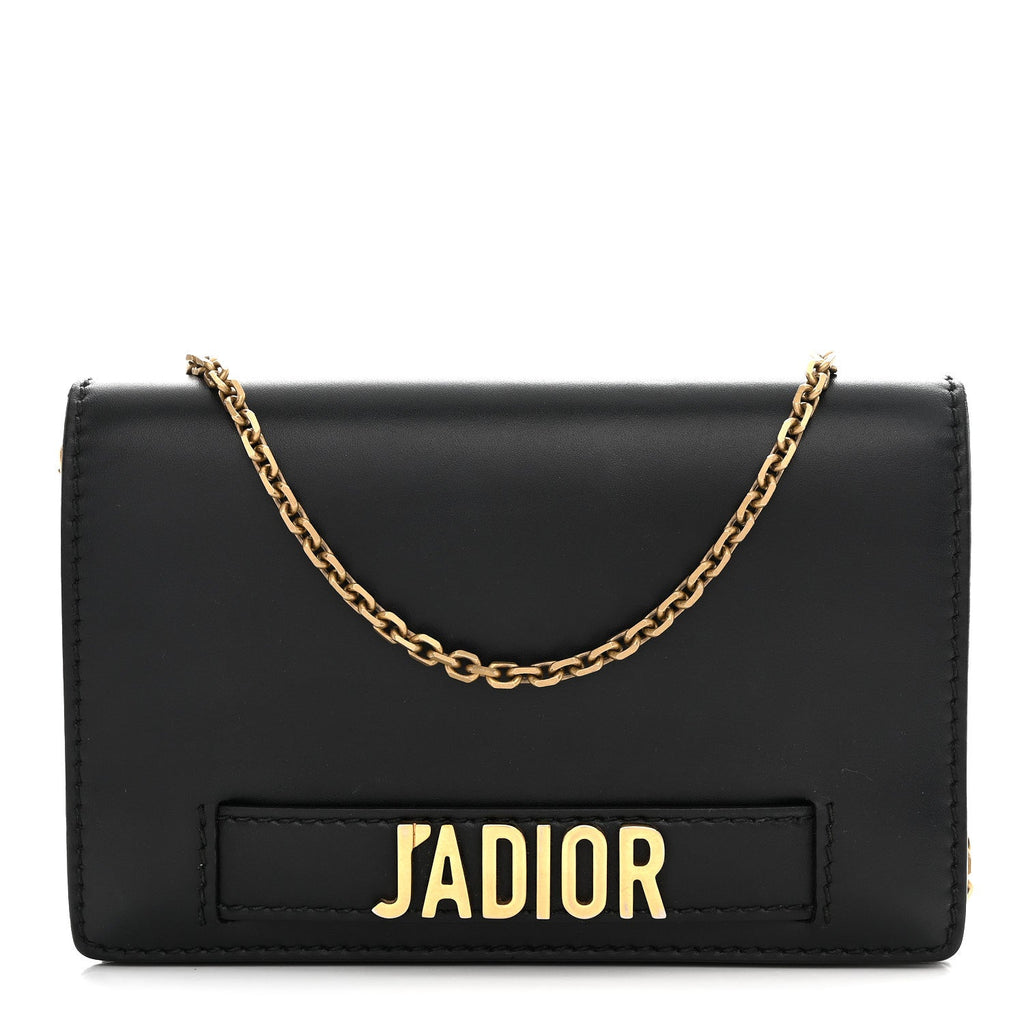 Christian Dior Calfskin J'Adior Wallet on Chain Pouch Black