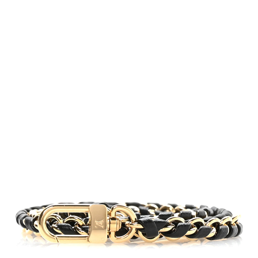 Louis Vuitton Calfskin Multi Pochette Chain Shoulder Strap Black Gold